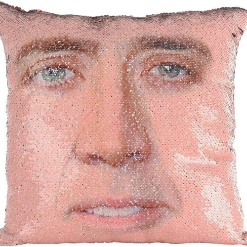 Giant Nicolas Cage Reversible Sequin Pillow